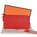 Replica Top Hermes Zipper Cards Wallet Togo Leather A908 Red Tl2294Vx24