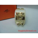2009 Hermes White Leather Gold Bangle 1171 Tl2863Gm74