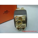 2010 Hermes Gray Leather Gold Bangle 1171 Tl2870lU52