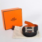 AAA Hermes Black Imported Belt HR1005B Silver Tl3764zK34