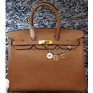 AAA Replica Hermes Birkin 35CM Tote Bag Litchi Leather HB35GL Wheat Tl1188VB75