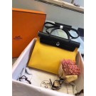 AAA Replica Hermes Herbag 31CM Original Canvas Leather & Calfskin 45987 Yellow&Black Tl823VB75