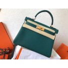 AAA Replica Hermes original Togo leather kelly bag KL320 green Tl705Oy84