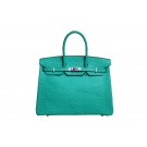 Cheap Hermes Kelly 35cm Top Handle Bag Green Ostrich Leather Silver Tl1826ZZ98