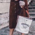 Fake Hermes H Sac De Pansage Canvas HS18237 White Tl747Qv16