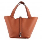 Fake Hermes Picotin Lock MM Bags Clemence Leather H8616 Orange Tl1408bz90
