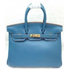 Hermes Birkin 25CM Tote Bag Original Leather H25T Blue Tl1177dX32