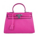 Hermes Kelly 28cm Shoulder Bags Peach Grainy Leather Silver Tl1561OG45