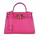 Hermes Kelly 28cm Shoulder Bags Rose Grainy Leather Gold Tl1569Oq54