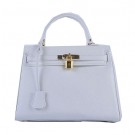 Hermes Kelly 28cm Shoulder Bags White Grainy Leather Gold Tl1579Oj66