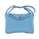 Hermes Lindy 30CM Grainy Leather Shoulder Bag H6207 Light Blue Tl1552yk28