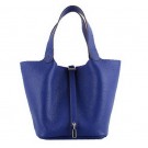 Hermes Picotin Lock MM Bags Clemence Leather H8616 Blue Tl1406Af99