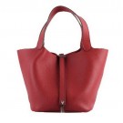 Hermes Picotin Lock PM Bags Clemence Leather H8615 Red Tl1413Ri95