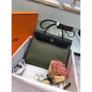 High Quality Hermes Herbag 31CM Original Canvas Leather & Calfskin 45987 Atrovirens&Black Tl817BH97