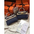 Imitation Hermes Kelly 19cm Shoulder Bags Epsom Leather KL19 Royal Blue Tl433RC38