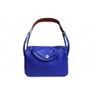 Imitation Hermes Lindy 34CM Shoulder Bag in Blue Grainy Leather Tl1750KV93