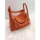 Knockoff AAAAA Hermes Lindy 30CM Original Leather Shoulder Bag HLD30 Orange Tl1254Jc39