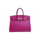 Replica Top Hermes Kelly 35cm Top Handle Bag Peach Ostrich Leather Gold Tl1825ll80
