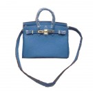 Top Hermes Birkin 25CM Tote Bag Original Leather H25 Blue Tl1317lE56