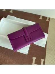 AAA 1:1 Hermes Original jige swift Leather Clutch 37088 purple Tl252vi59