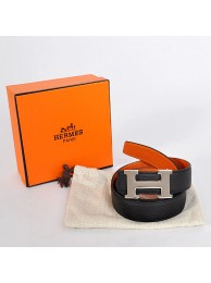 AAA Hermes Black Imported Belt HR1005B Silver Tl3764zK34