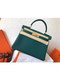 AAA Replica Hermes original Togo leather kelly bag KL320 green Tl705Oy84