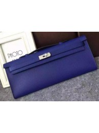AAAAA Hermes Kelly 31cm Clutch Epsom Leather KL31 Blue Tl1083aM93