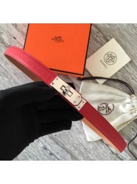 AAAAA Imitation Hermes original epsom leather Kelly belt H069854 red silver plated metal Tl3516oT91
