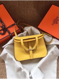 Best 1:1 Hermes Original Halzan mini bag H069523 yellow Tl725OR71