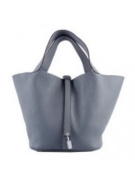 Best Hermes Picotin Lock PM Bags Clemence Leather H8615 Grey Tl1412kr25
