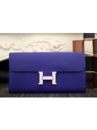 Best Quality Hermes Constance Long Wallets Original Leather HA909 Dark Blue Tl2139xb51