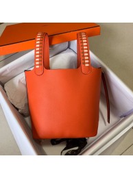 Best Quality Hermes Picotin Lock PM Taurillon Epsom Leather Orange 9809 Silver Tl679xb51