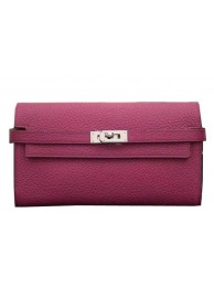 Best Quality Imitation Hermes Kelly Wallet Togo Leather Bi-Fold Purse HA708W Peach Tl2148dK58