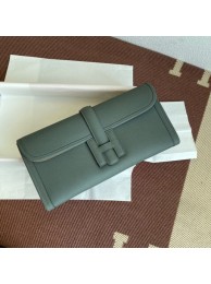Copy Best Hermes Original Espom Leather Clutch 37088 Almond green Tl234Qc72