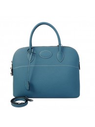 Copy Hermes Bolide 37CM Tote Bags Calf Leather Blue Tl1815Ey31