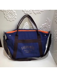 Copy Hermes Canvas Shopping Bag H0734 blue Tl732Kn92