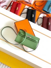 Fake Best Hermes Original kelly espom leather to go woc Bag H4087 green Tl527Nk59