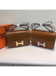 Fake Cheap Hermes Constance Bag Croco Leather H9978C Wheat Tl870Kt89
