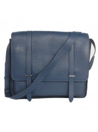 Fake Cheap Hermes Steve 35CM Messenger Bag Clemence Leather Dark Blue Tl1965Kt89
