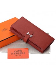 Fake Hermes Bearn Japonaise Bi-Fold Wallet Original Leather A208 Red Tl2195Iw51
