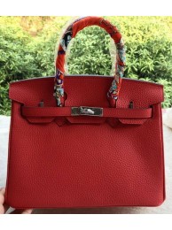 Fake Hermes Birkin 30CM Tote Bags Red Calfskin Leather BK30 Silver Tl1107qZ31