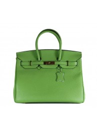 Fake Hermes Birkin 35CM Tote Bag Green Clemence Leather H6089 Gold Tl1887lF58
