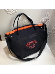 Fake Hermes Canvas Shopping Bag H0734 black Tl735Iw51