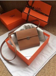 Fake Hermes Clutch Epsom calfskin H0589 brown Tl749yQ90