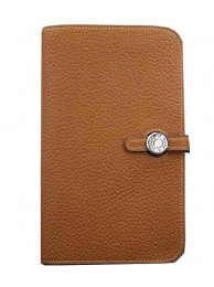 Fake Hermes Compact Passport Holder Original Leather Wallet Wheat Tl2170tu77