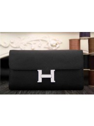 Fake Hermes Constance Long Wallets Original Leather HA909 Black Tl2138bz90