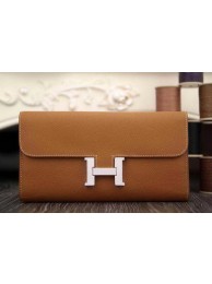 Fake Hermes Constance Long Wallets Original Leather HA909 Wheat Tl2134Sq37