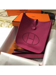 Fake Hermes Evelyne mini 17cm Original Calf Leather Messenger Bag H1187 rose Tl494Lh27