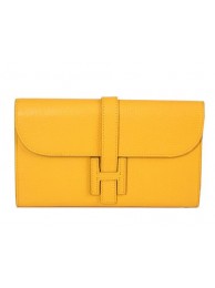 Fake Hermes Jige Clutch Bag Calfskin Leather HQ864 Yellow Tl1440tu77