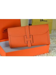 Fake Hermes Jige Clutch Bag Calfskin Leather Orange Tl1522lF58